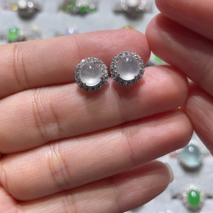 翡翠未镶嵌耳饰翡翠