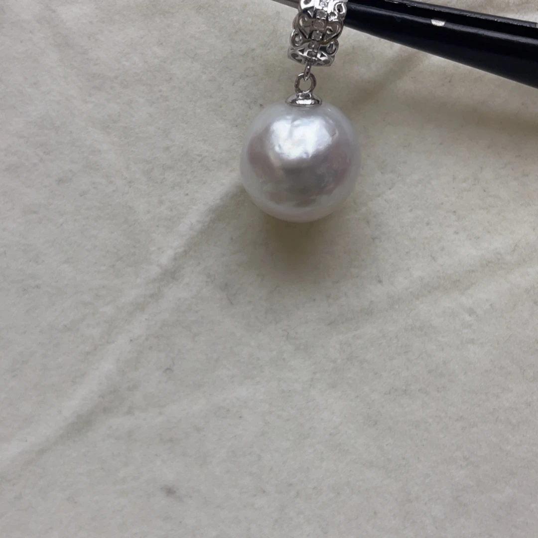 吊坠(不含链)银S925镶嵌海水珍珠