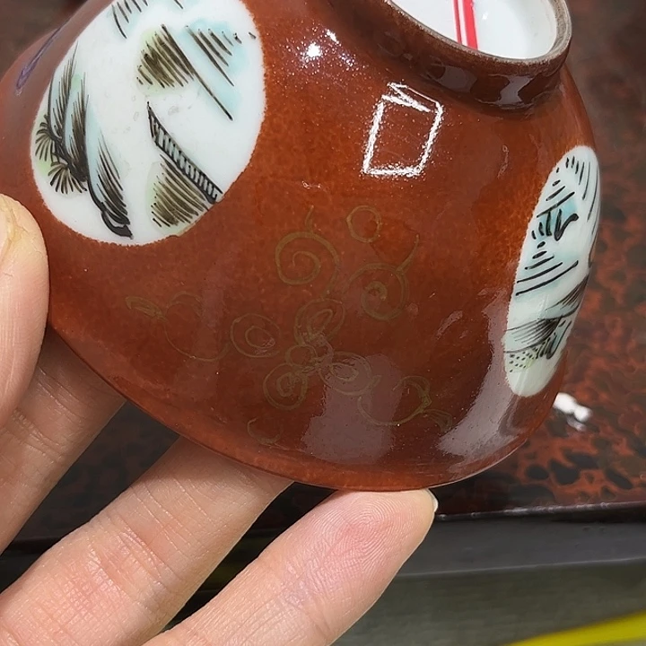 清***轩瓷片精美的陶瓷摆件……