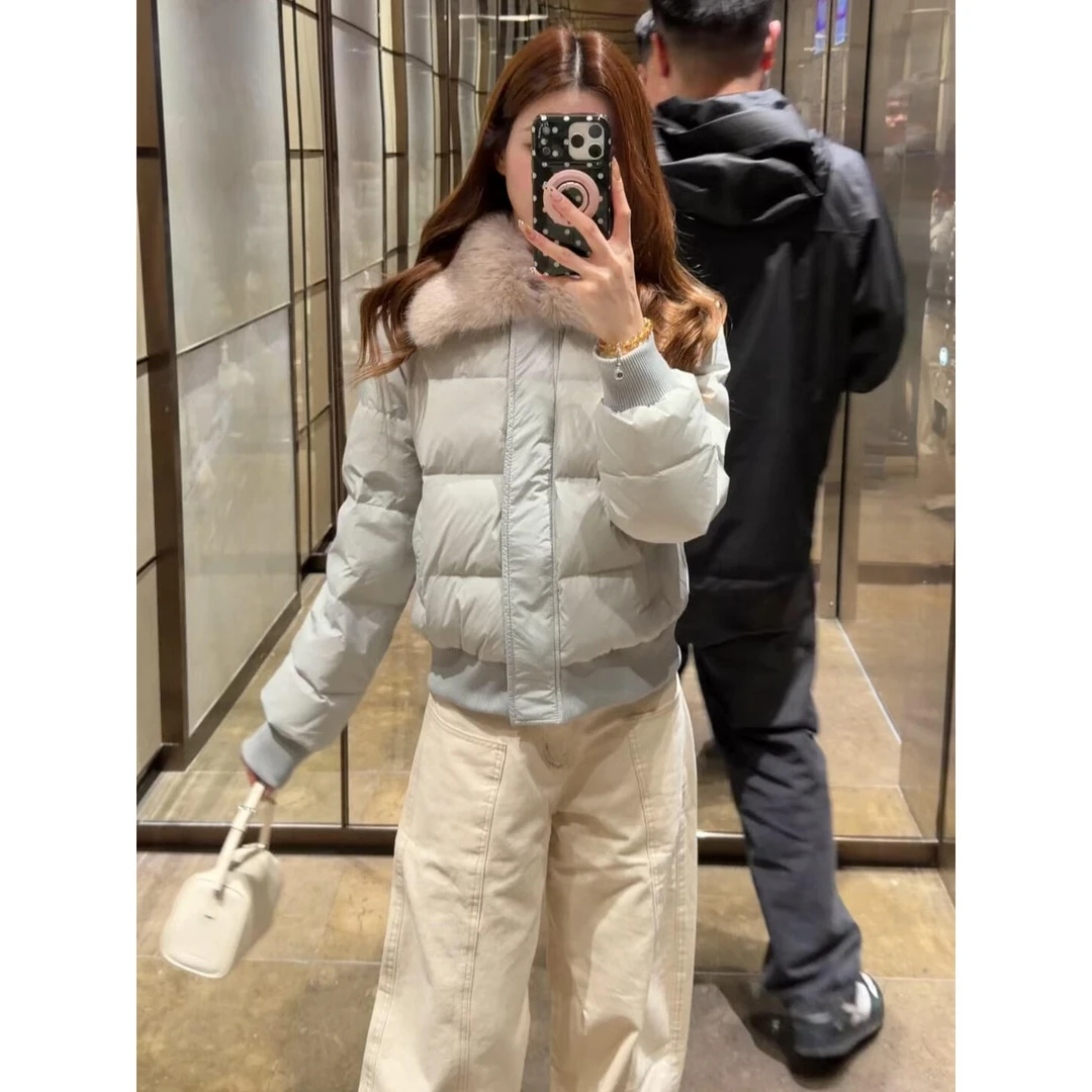 韩版短款可拆卸毛领棉服女2025冬新款加厚保暖百搭面休闲包服外套