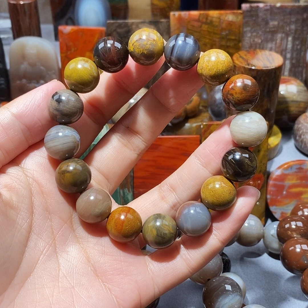 ）***（硅化玉天然北票硅化玉手串未镶嵌