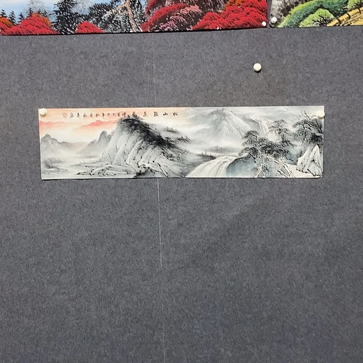 国画四尺对开山水一幅