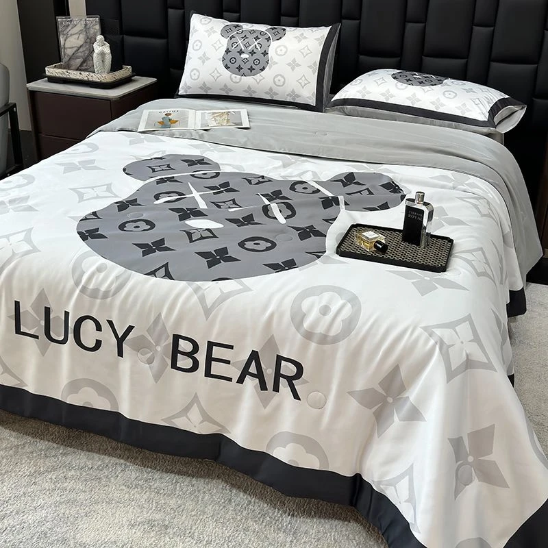 轻奢冰丝夏凉被四件套双面丝滑凉感夏被空调被单双人可机洗薄被子