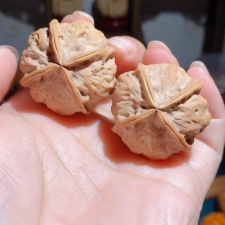 野生四棱铁核桃手把件