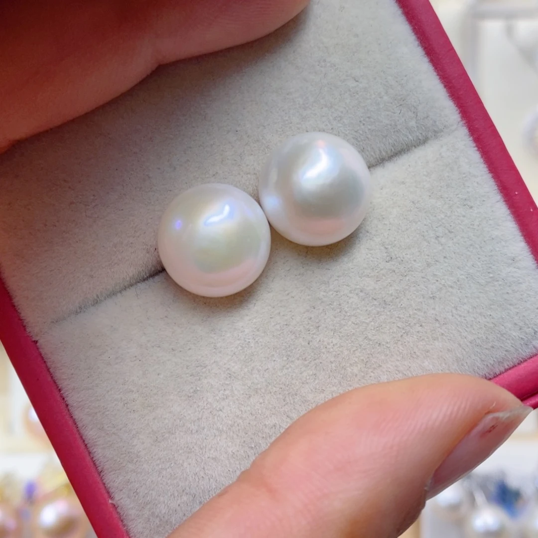 淡水珍珠耳饰银S925镶嵌