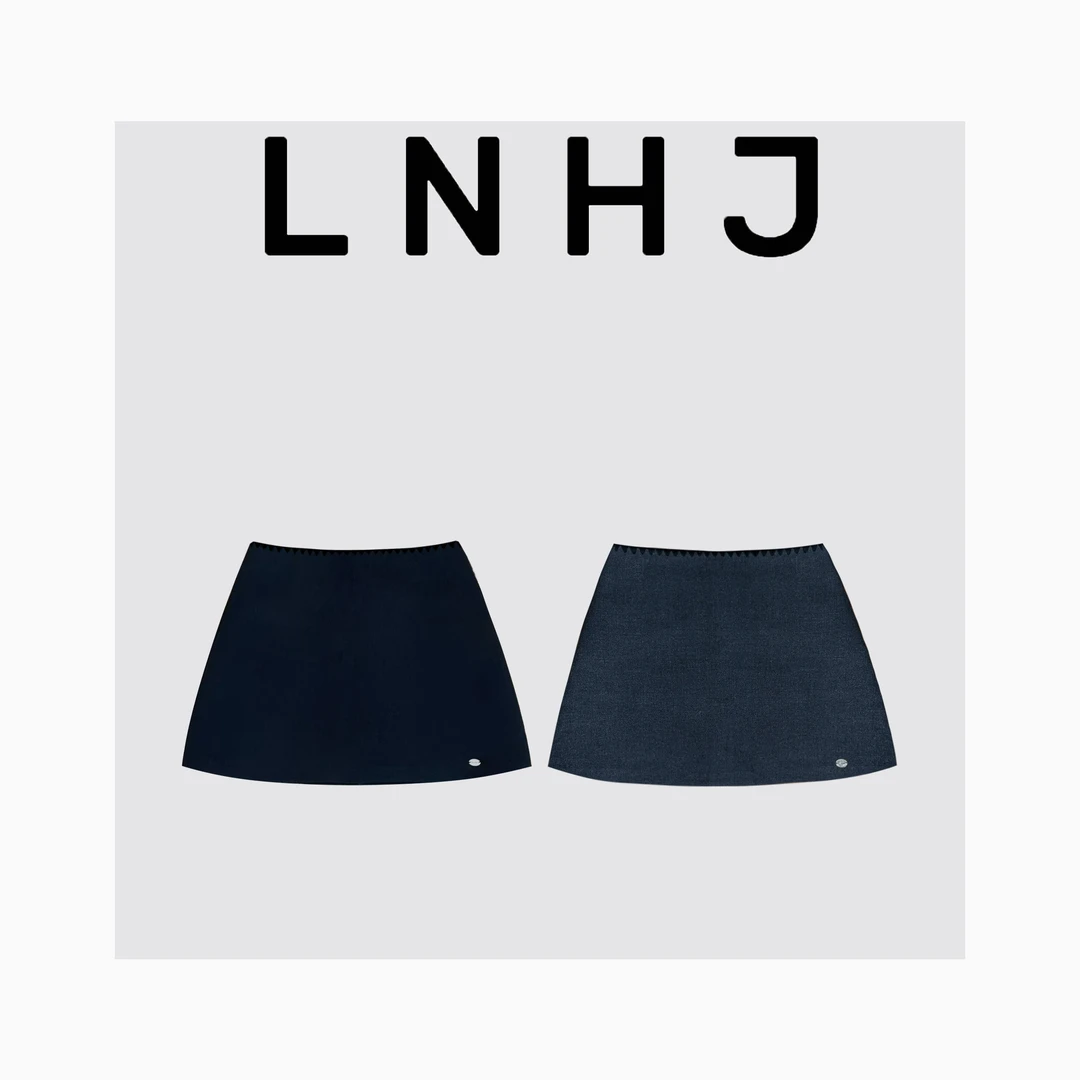 LNHJ【时光滤镜】时尚精致腰头刺绣侧拉链A版半身裙（有衬裤）