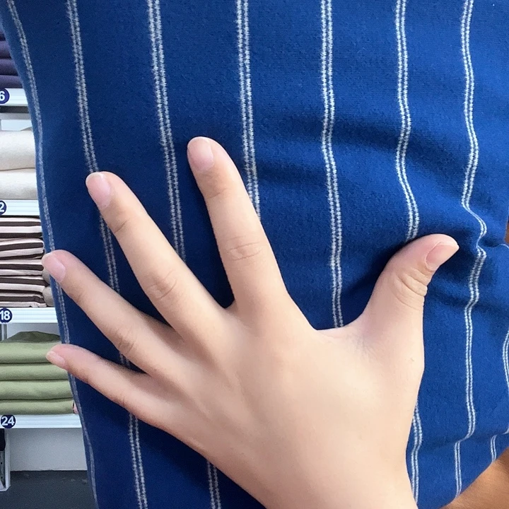 蓝色条纹奥绒两米