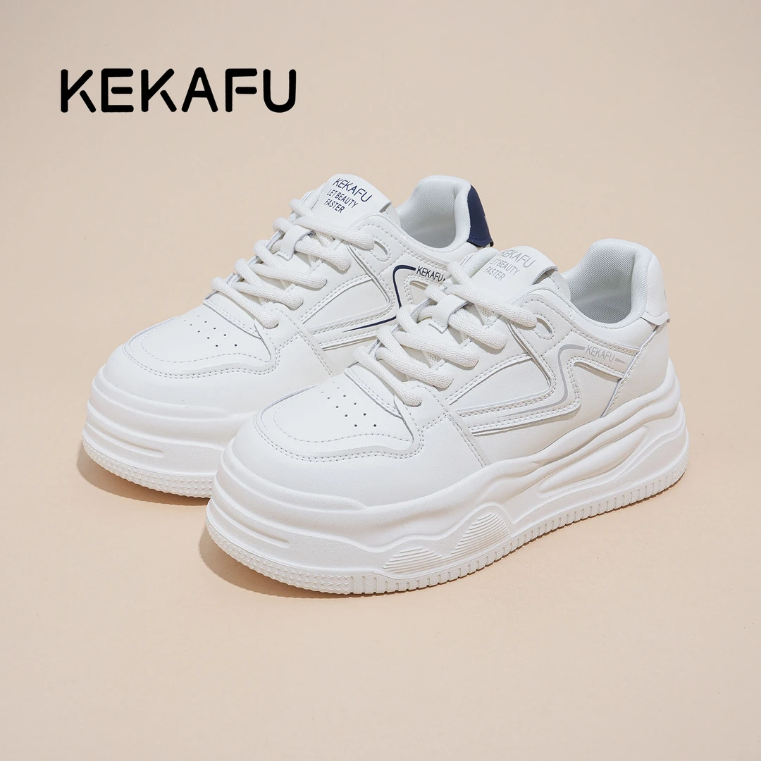 KEKAFU/珂卡芙【隐形增高6CM】柔软舒适时尚2025四季百搭小白鞋