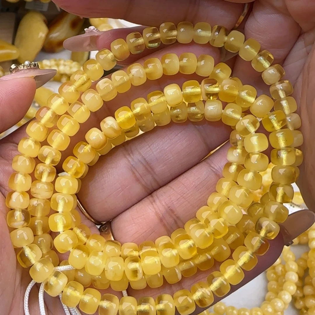 蜜蜡未镶嵌手链聚宝盆老型多圈