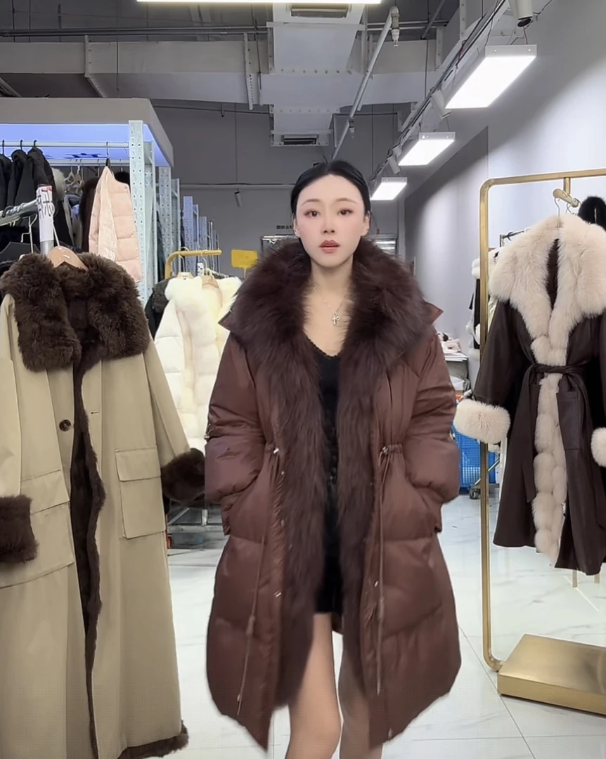 AN高端大气外套女中长款收腰显瘦大衣