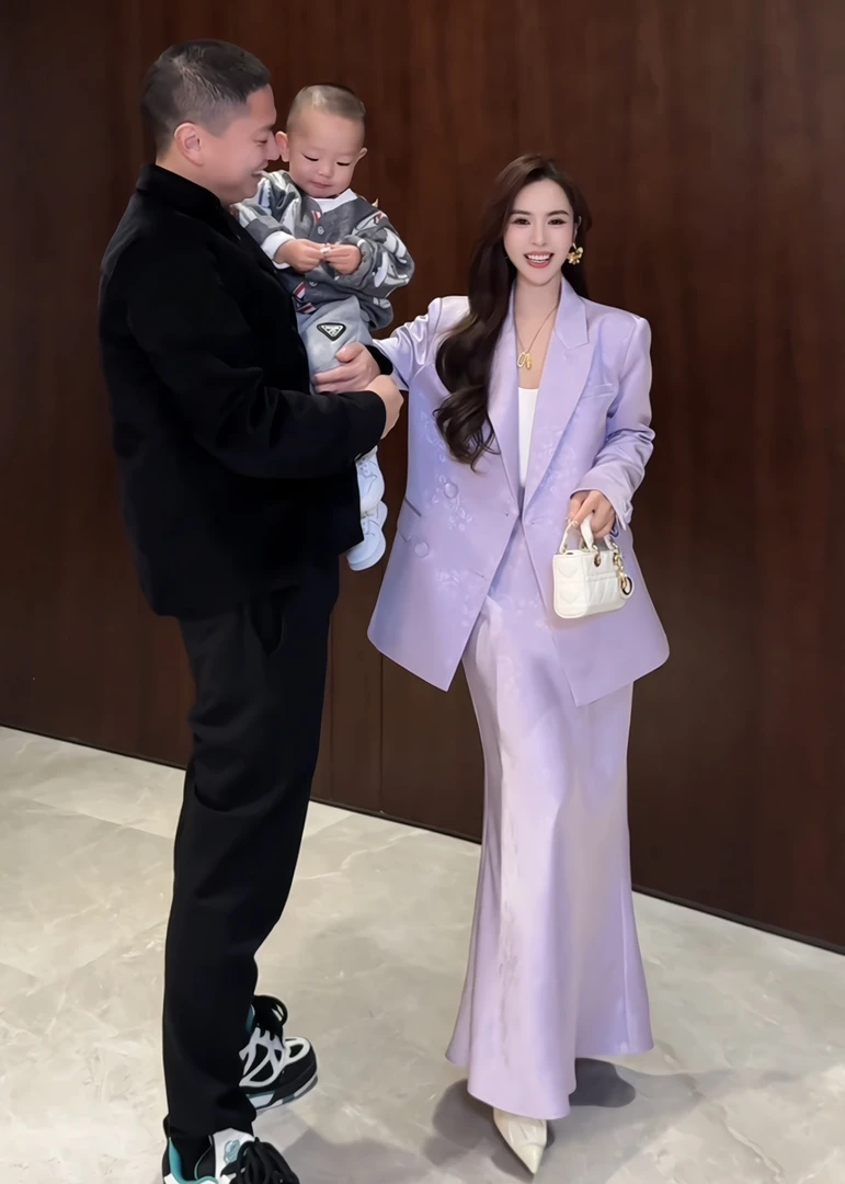 【清仓】DY35高端定制显瘦洋气时尚气质紫色醋酸提花西装