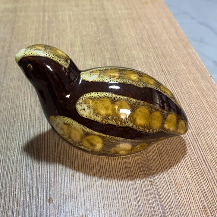 武***1瓷片窑变鹌鹑摆件