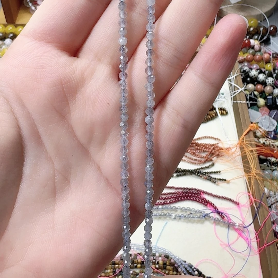 未镶嵌玛瑙/玉髓珠宝半成品卡3灰月光一条