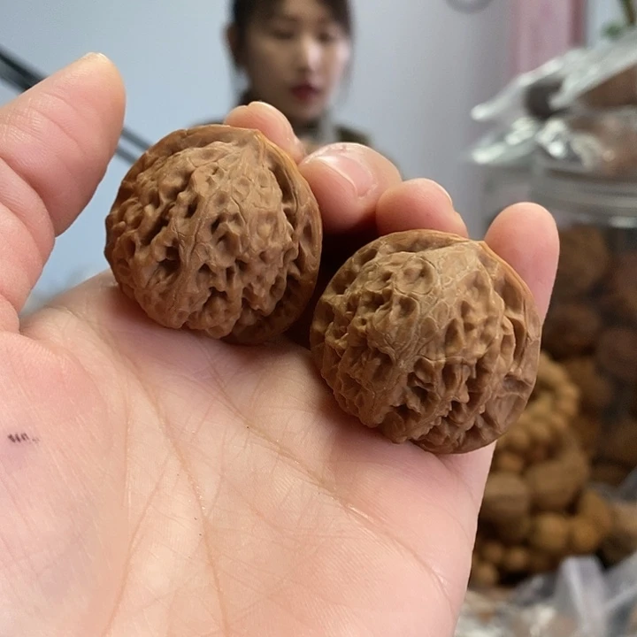 把件文玩核桃36宫灯红皮修