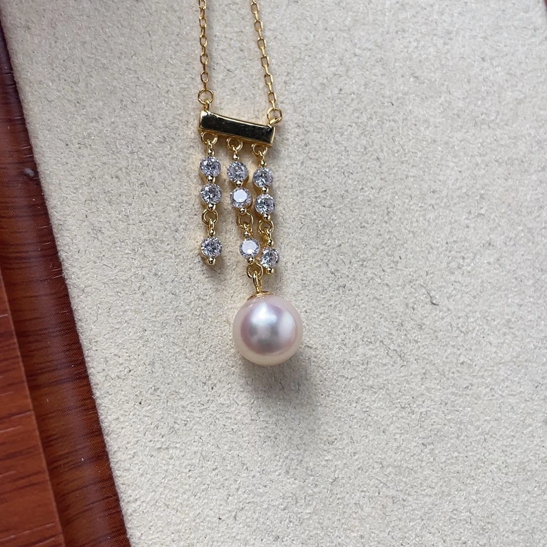 银S925镶嵌海水珍珠颈饰