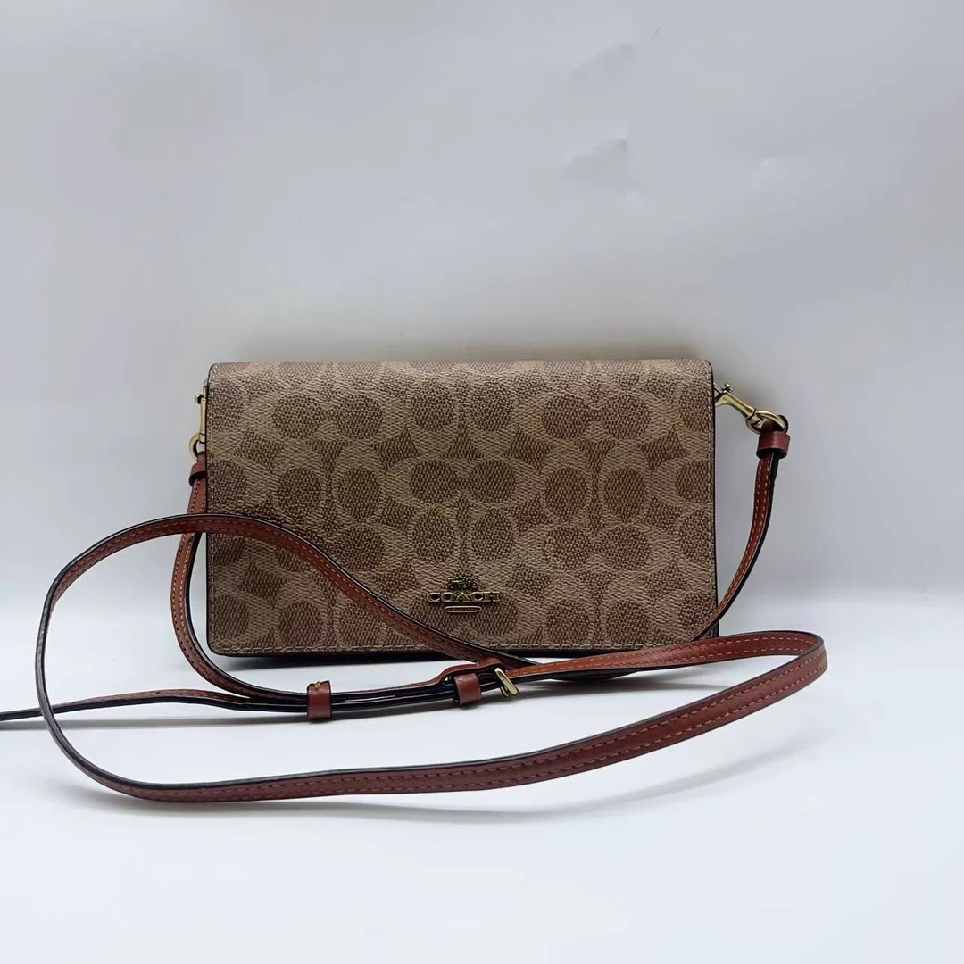 95新 COACH/蔻驰 棕色老花斜挎包  1369 2729