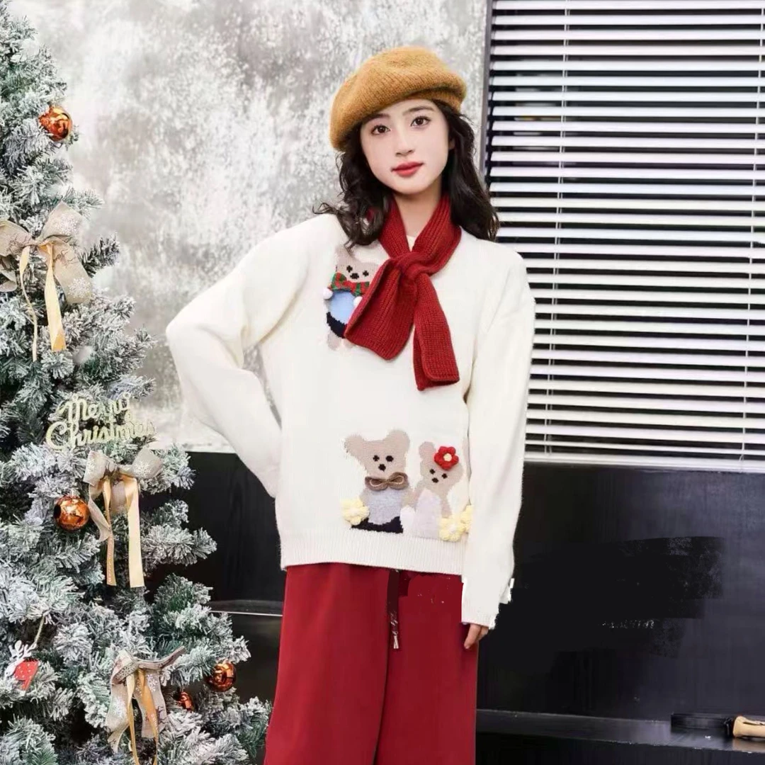 2025时尚休闲 针织毛衣套装 休闲宽松毛衫针织套