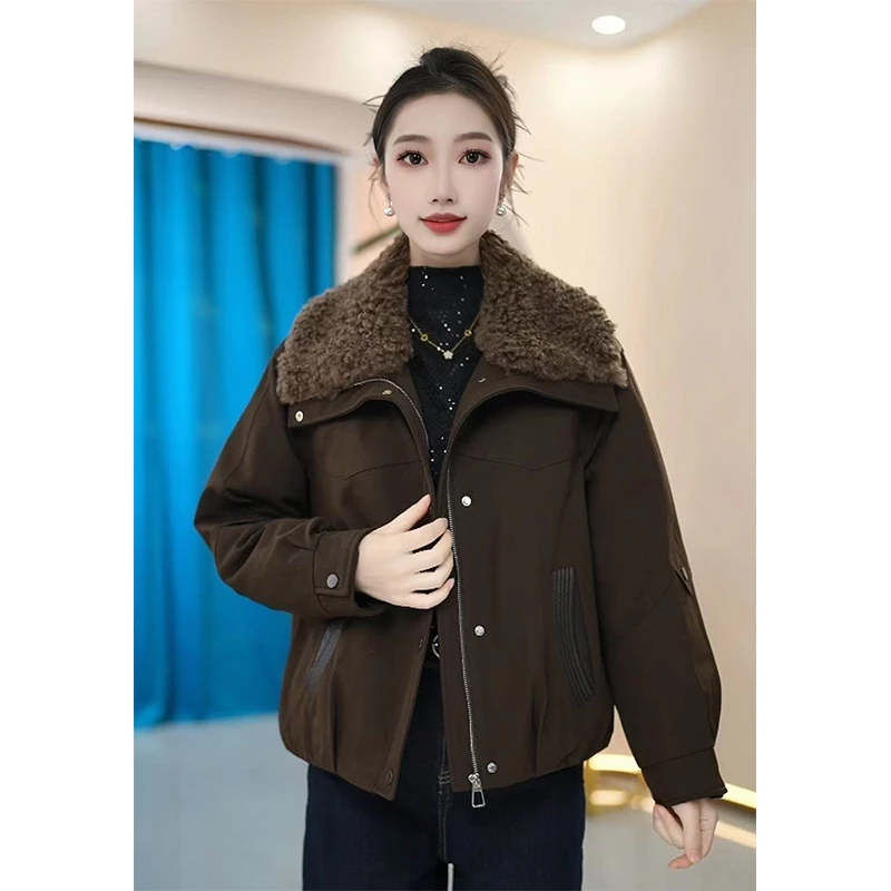 【KL-Qmm36】2025年新款休闲纯色保暖时尚气质款羽绒服毛领外套