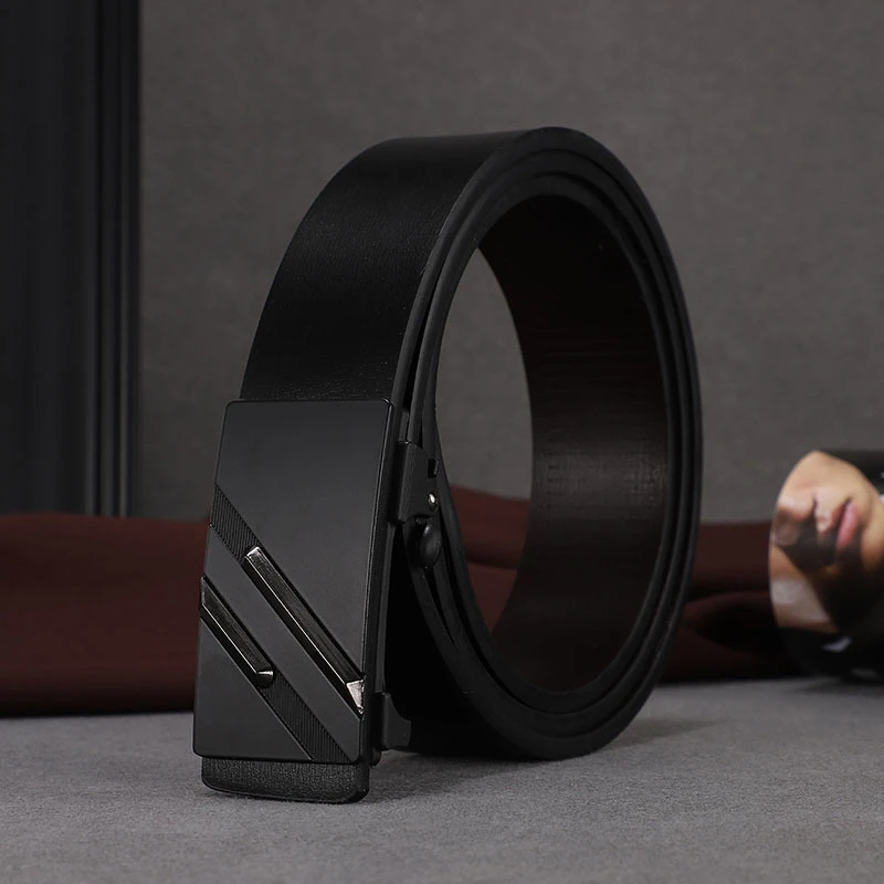 皮带男士无牙自动扣真皮腰带商务休闲裤带直播男款