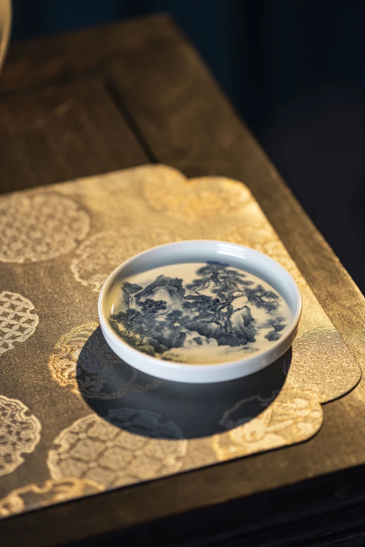 铭士御明山水陶瓷盖置