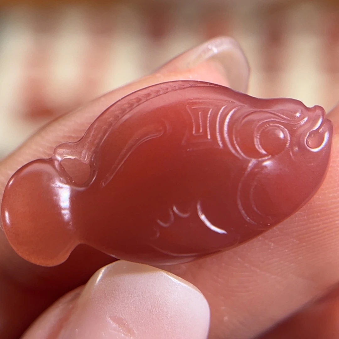 南红玛瑙未镶嵌小鱼25.3x6.7mm 不退换