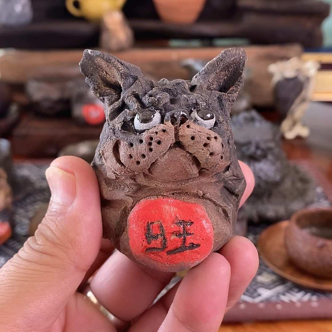 手工制作柴烧摆件