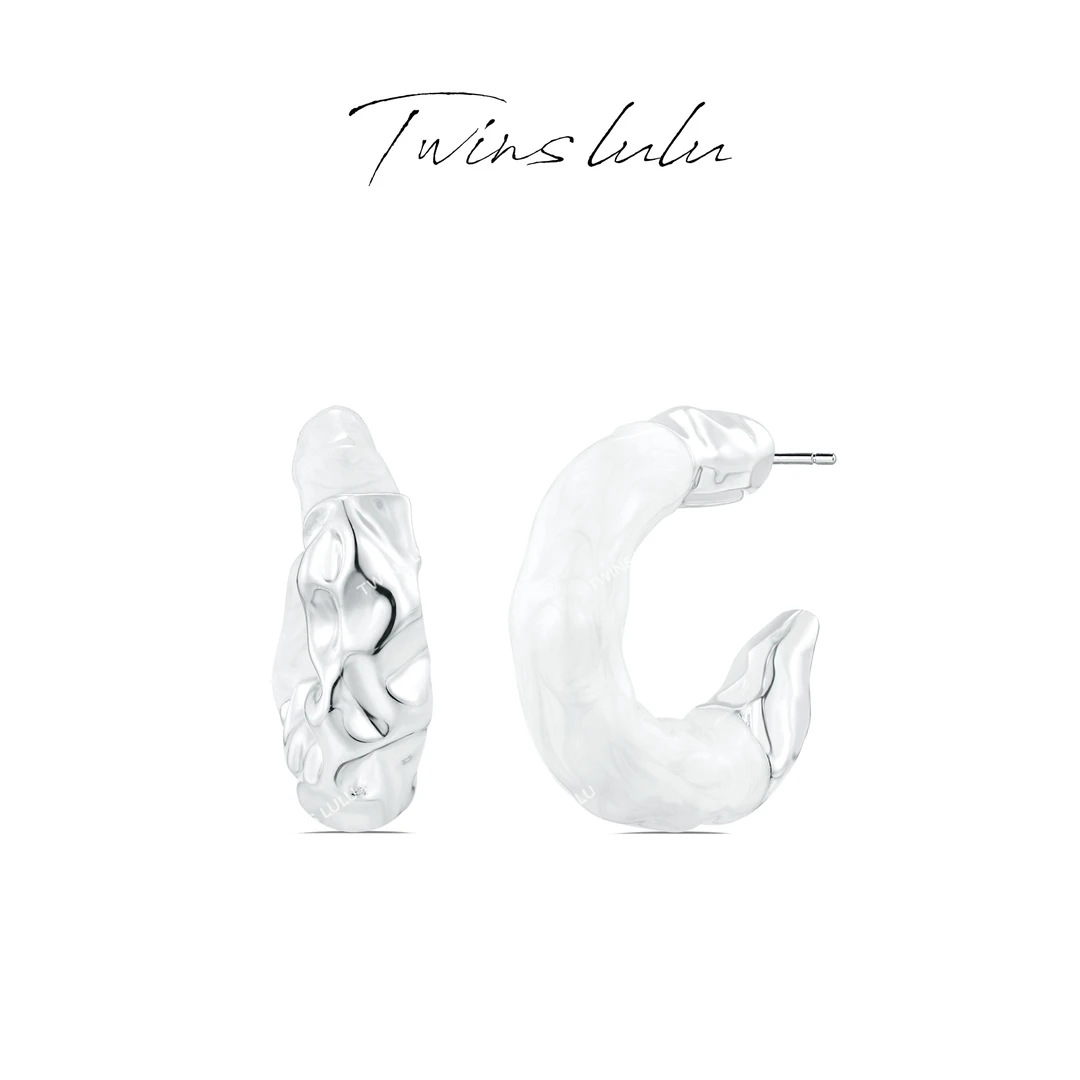 TWINS LULU 镀K金 ins风银色小众气质个性轻奢耳环秋上新TSL1064