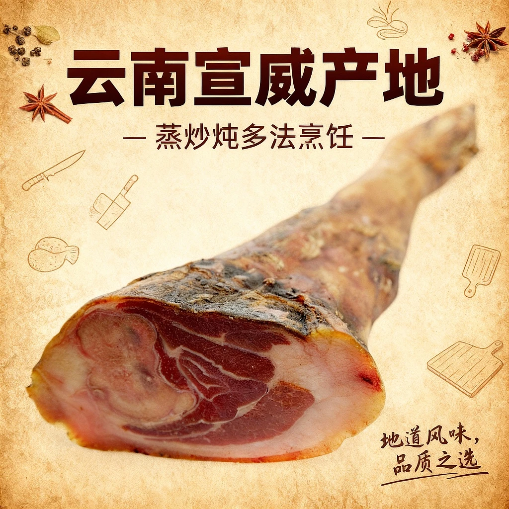 【直播间现场称重】云南宣威火腿猪脚腊猪脚熟食喂养土猪火腿脚