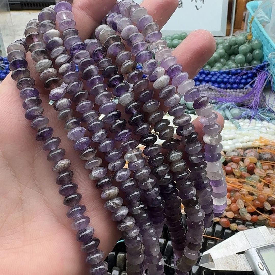 玛瑙/玉髓未镶嵌珠宝半成品一条装卡8mm紫水算盘珠