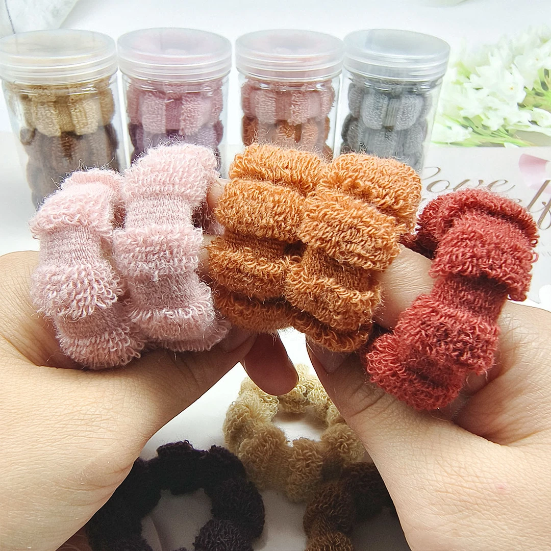 高弹力罐装发圈加粗发绳简约气质成人无痕韩版彩色不伤发耐用头绳