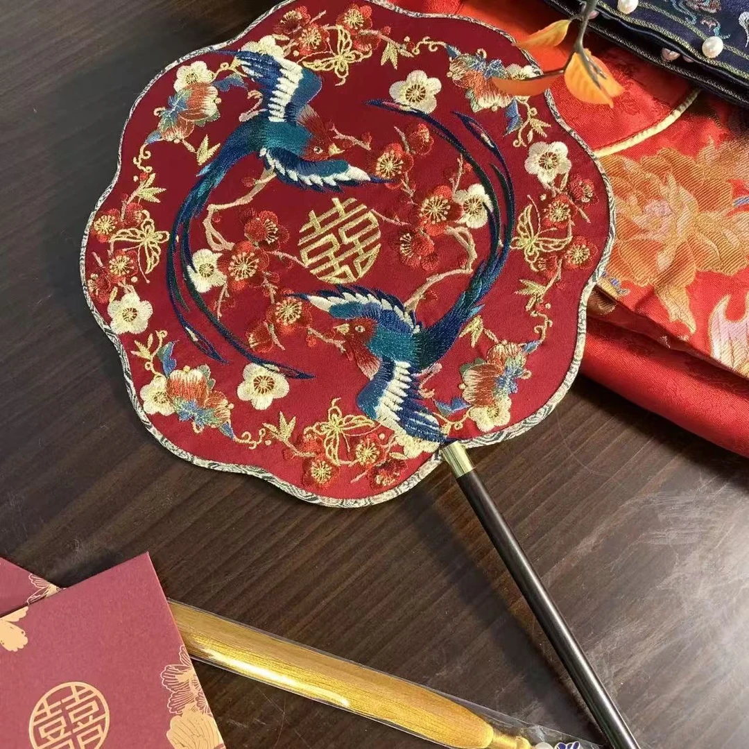 六万针高荷塘月韵古风喜扇舞蹈苏绣纯手工高品质a10