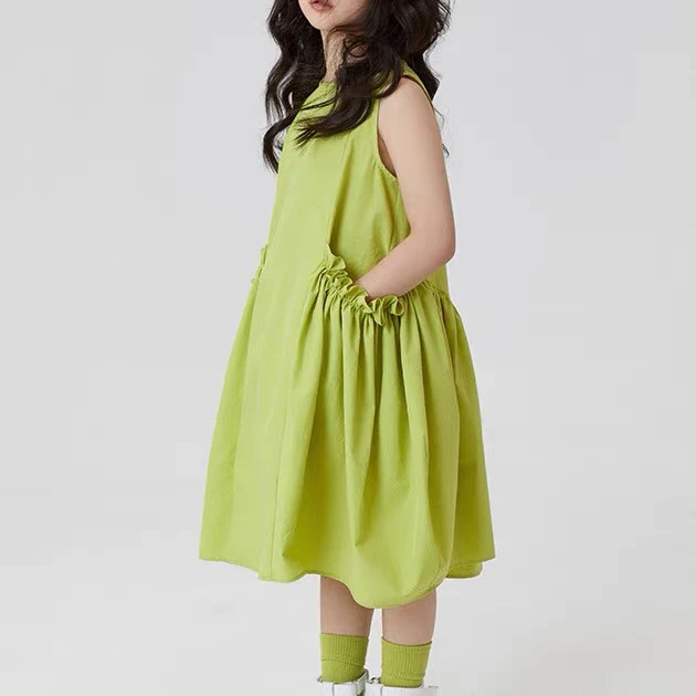 女童轻奢小众高端无袖连衣裙夏季2025新款儿童女宝沙滩裙