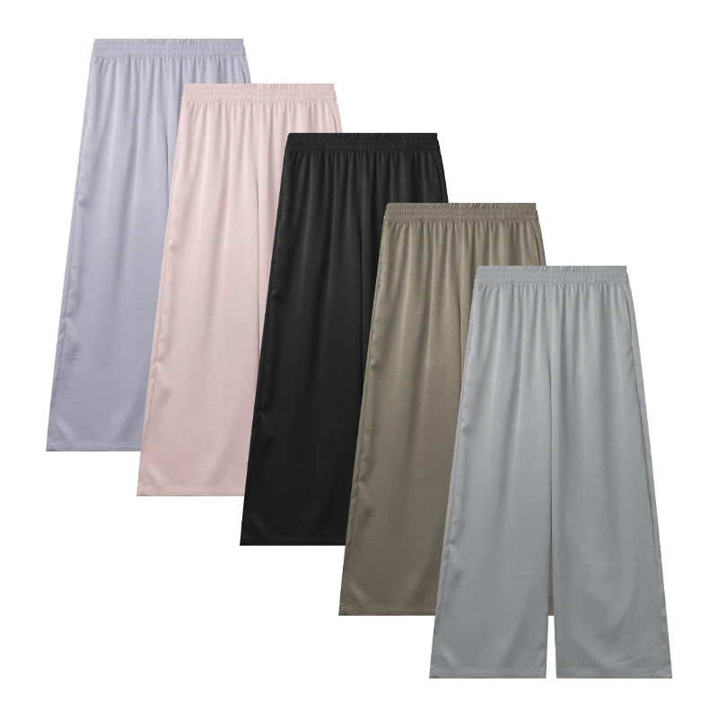 暗纹休闲裤夏季缎面百搭显瘦轻奢质感宽松垂感小众设计通勤百搭女