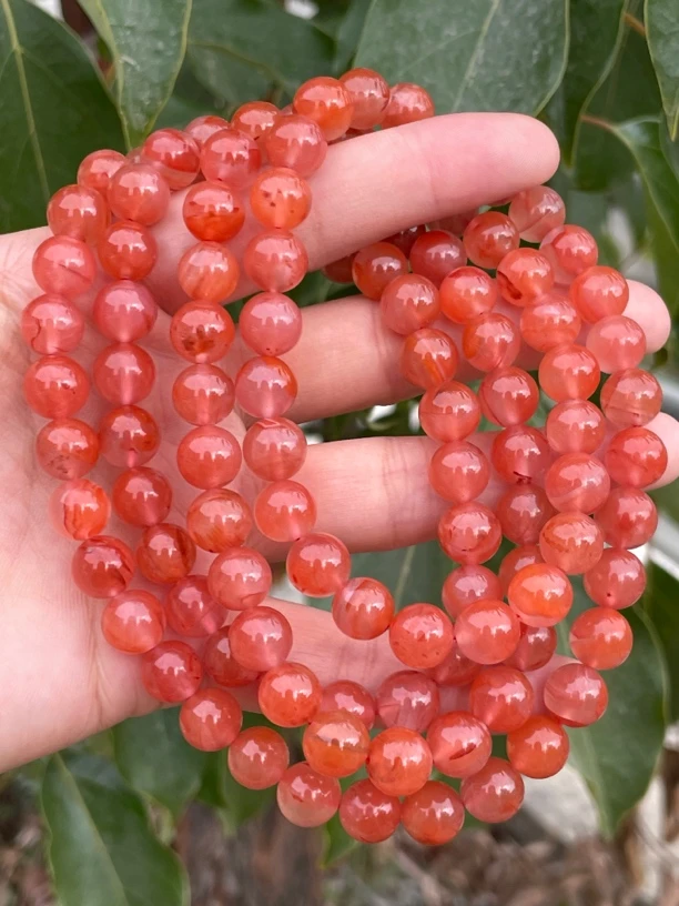 精品南红玛瑙9.5mm108佛珠手串项链，颜色红润，干净无杂