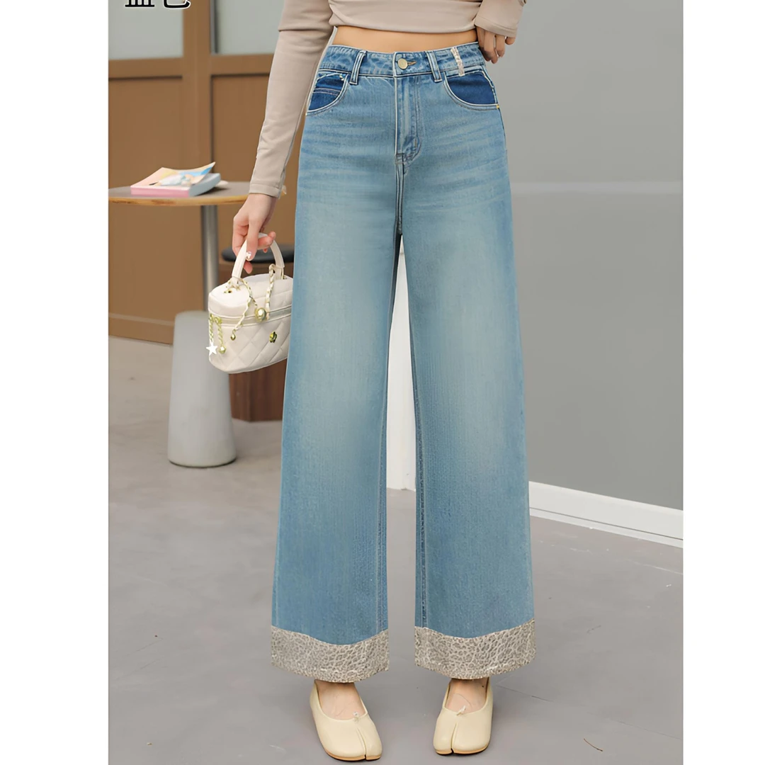 翻遍设计感百搭显瘦时尚休闲直筒裤18588