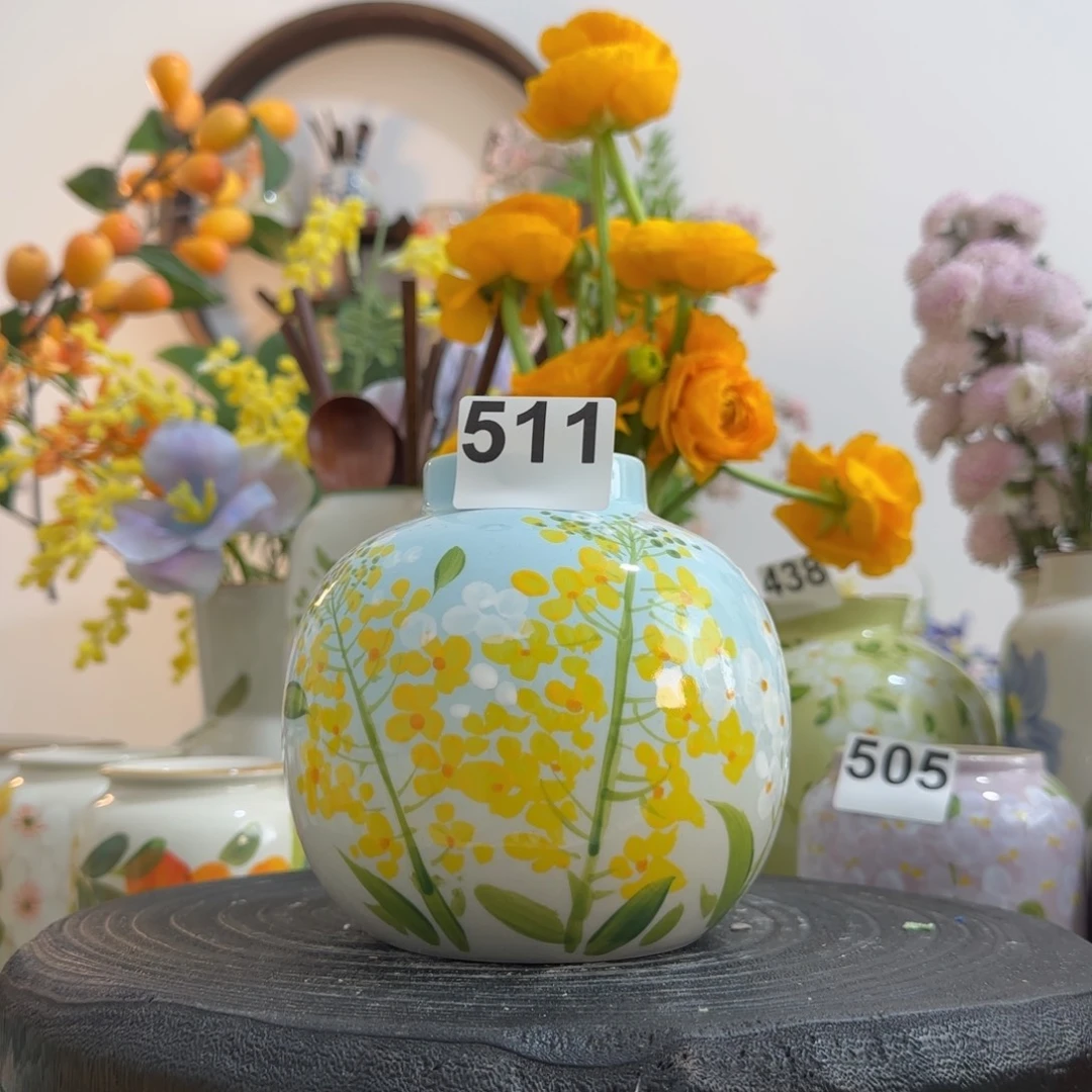 摆件景德镇手作陶瓷花瓶摆件无孔