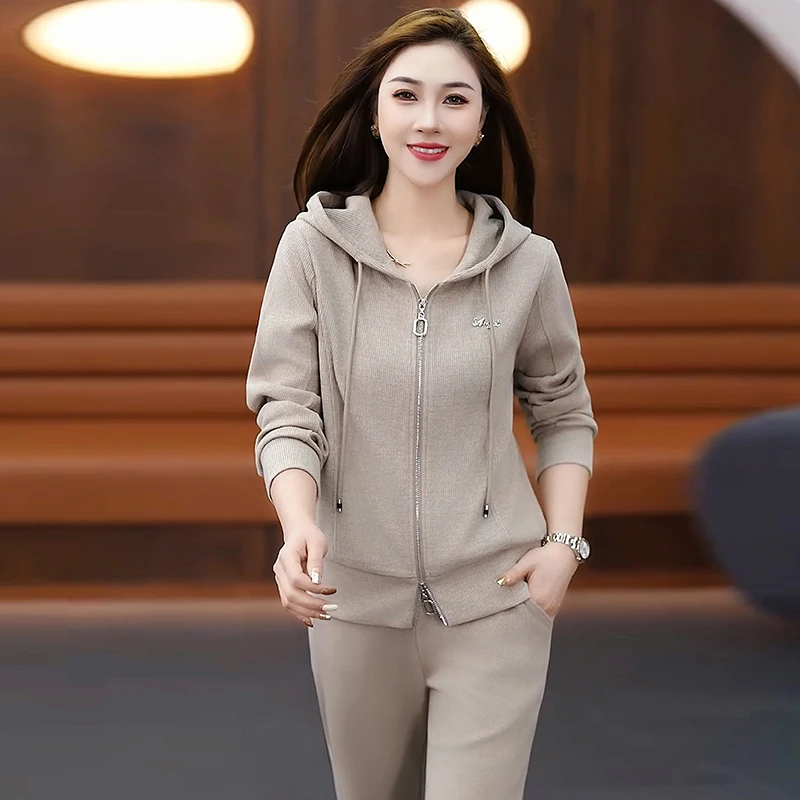 2025新款大码显瘦长袖洋气时尚韩版休闲两件套77869