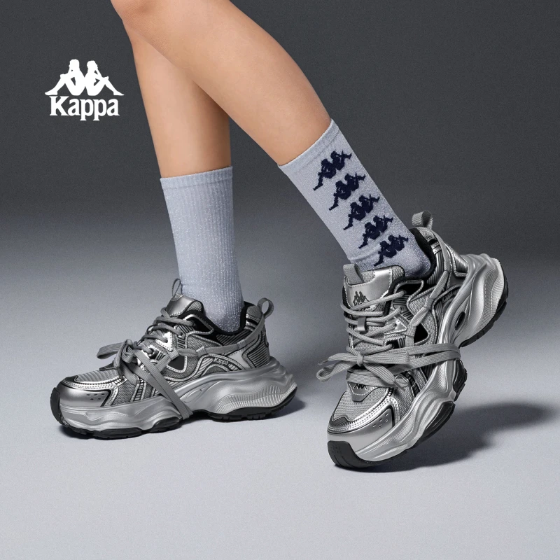 Kappa卡帕女鞋秋冬新款复古百搭老爹鞋潮流时尚厚底鞋K0F85MC37CJ