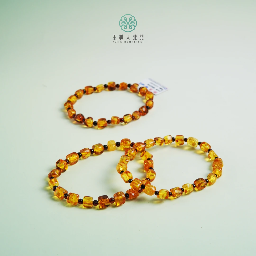 石惑珠宝+琥珀单圈随型手串/多样性发一