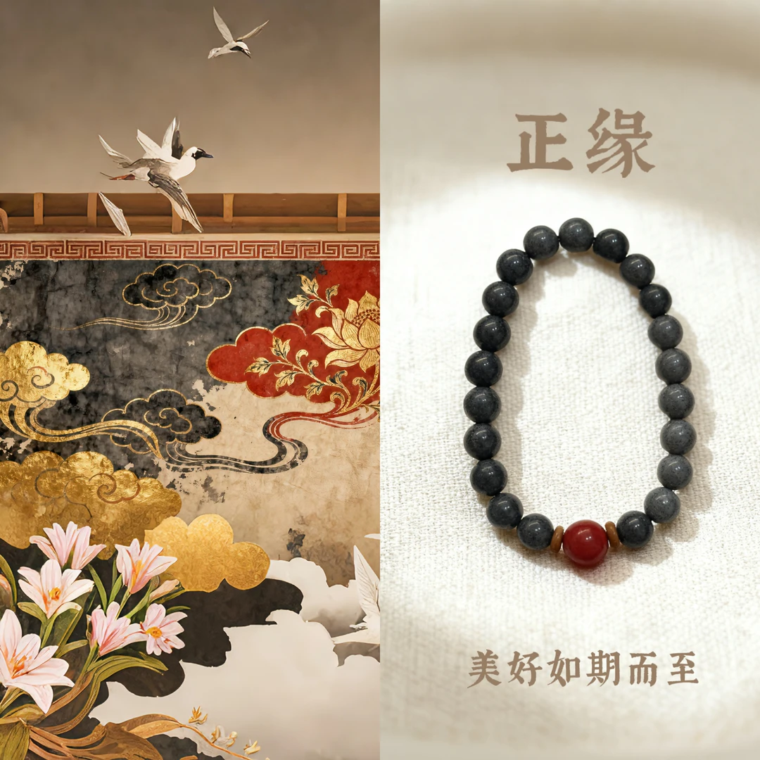 手链 卡8mm 【正缘 美好如期而至】香灰手串