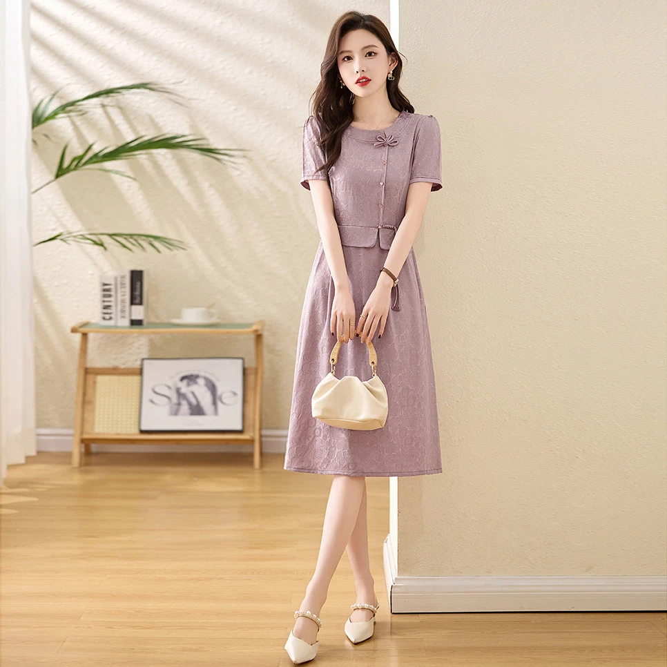 改良旗袍女2025新款年轻款气质名媛轻奢高级感妈妈洋气高贵连衣裙