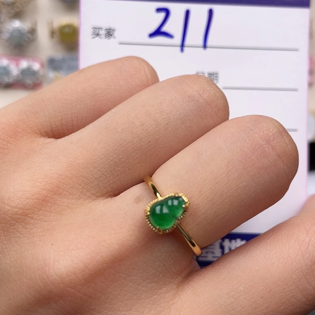 翡翠戒指银S925镶嵌1111111