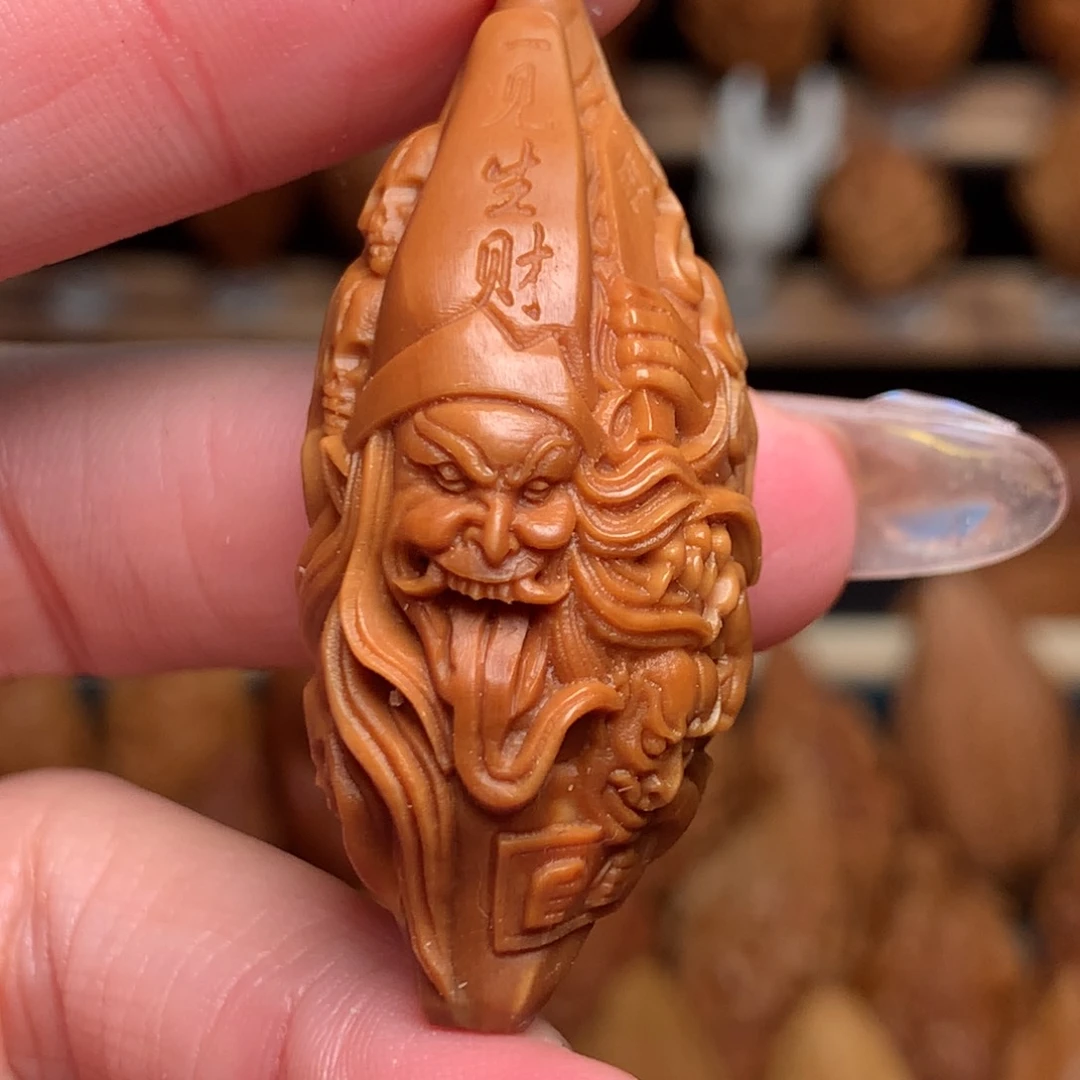 把件橄榄核黑白无常