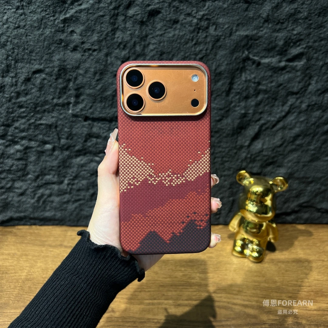 适用于苹果17ProMax手机壳iPhone17pro真凯夫拉碳纤维超薄磁吸