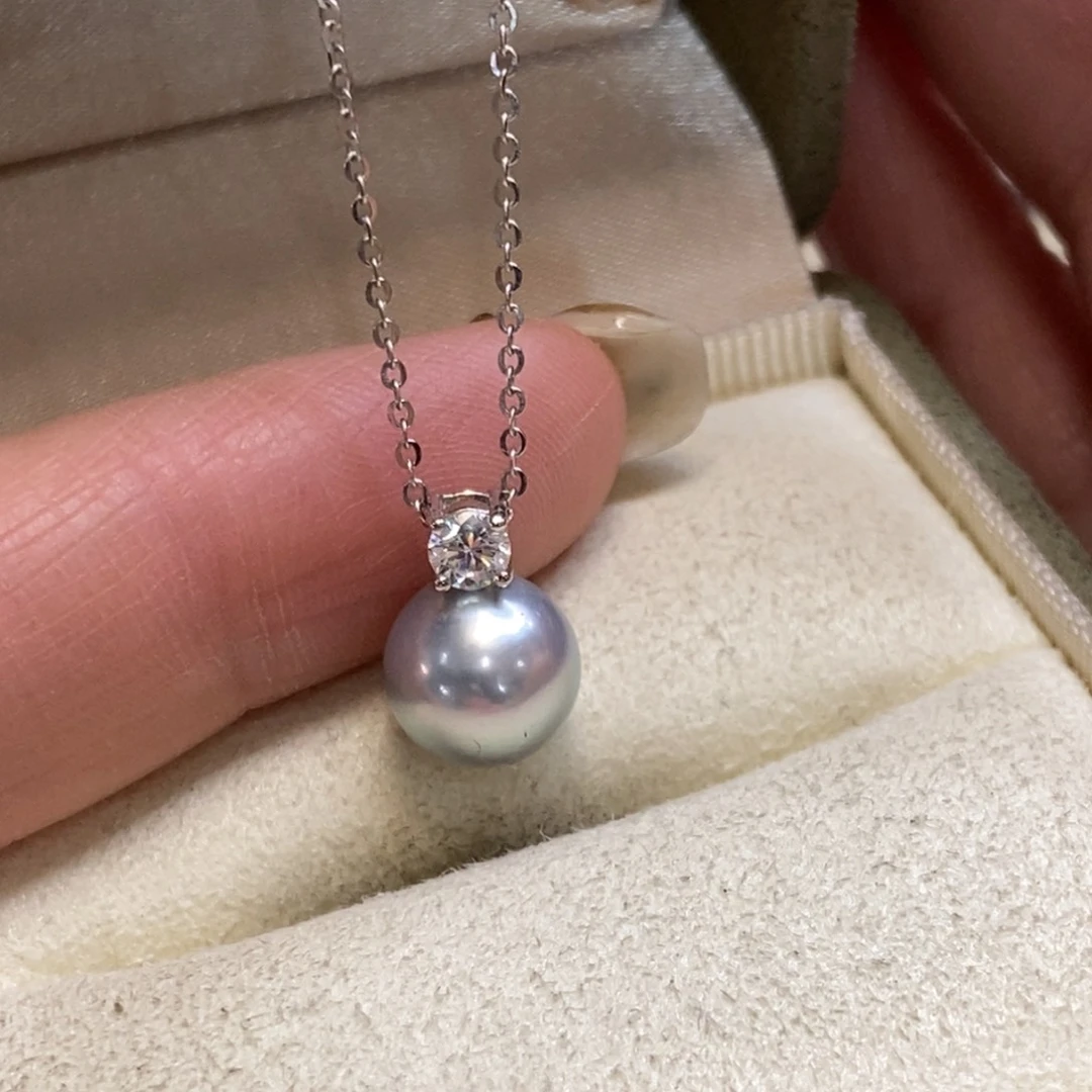 海水珍珠吊坠(赠链)银S925镶嵌微瑕