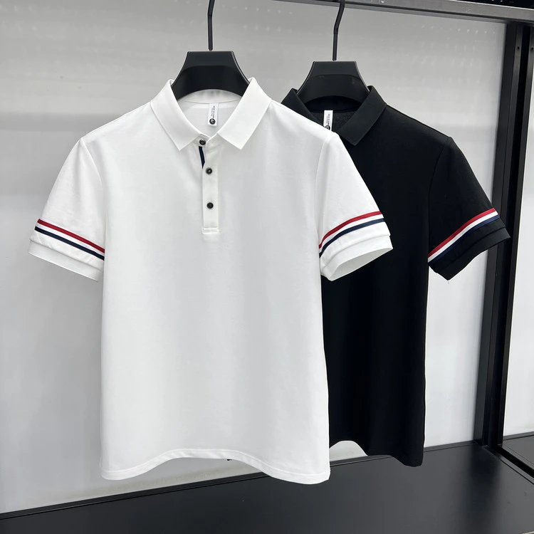 2025夏季款短袖棉质Polo衫商务休闲T恤男装韩版男士休闲潮流宽松