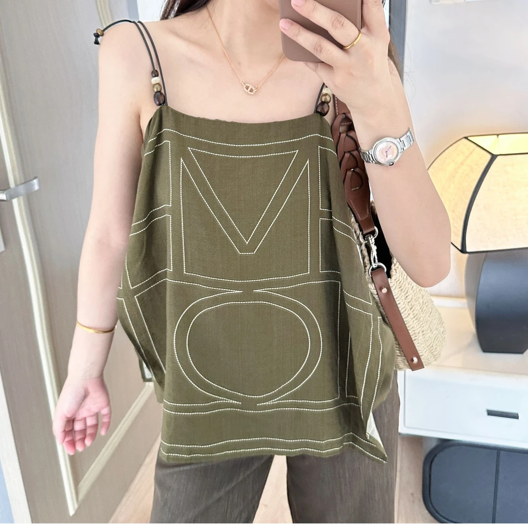 合苞宽松型设计感吊带夏季极简风显瘦通勤女装休闲风背心上衣女