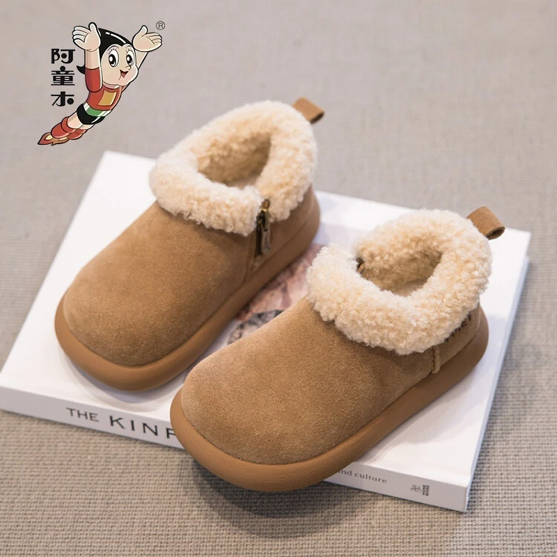 阿童木女童棉鞋勃肯鞋2025新款毛毛鞋女孩冬季加绒加厚鞋大棉冬鞋