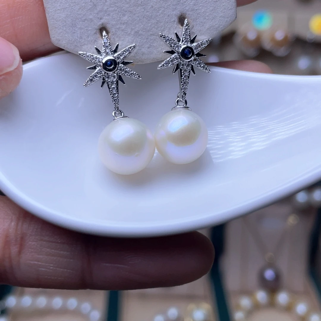 淡水珍珠耳环未镶嵌