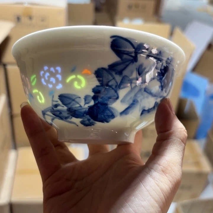 青瓷景德镇陶瓷微瑕两只米饭碗